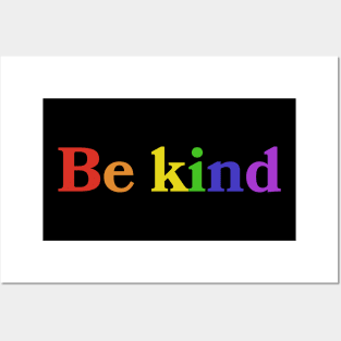 Be Kind Rainbow Design Posters and Art